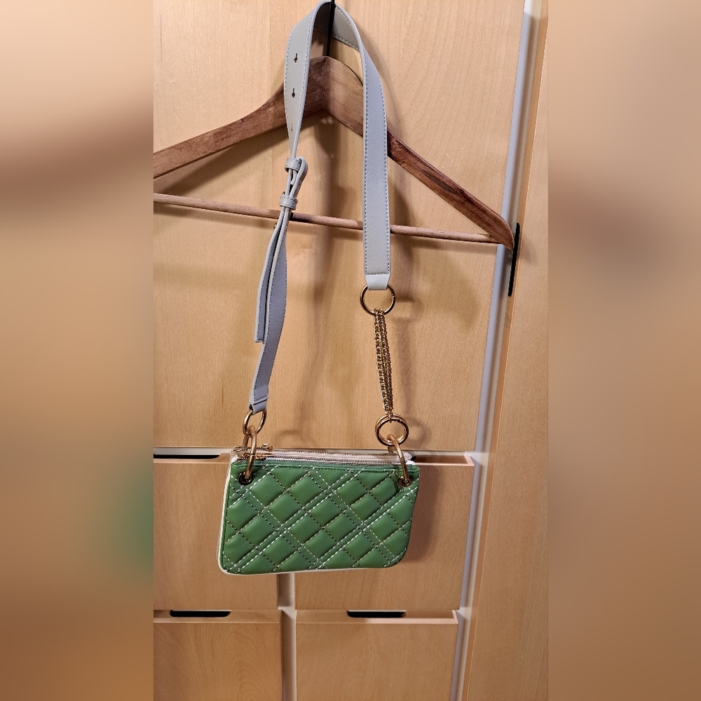 Green Quilted Crossbody Bag